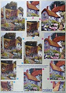 DUFEX PYRAMEX DECOUPAGE SHEET * COTTAGES *