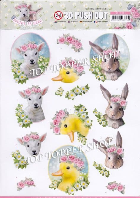 Easter Babies Spring is Here Die Cut Decoupage Sheet Amy Design Push Out SB10331