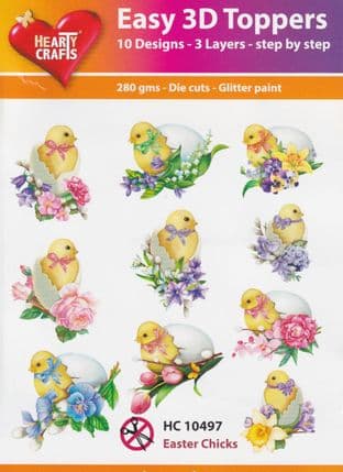 Easter Chicks 10 Easy 3d Die Cut Decoupage Toppers Hearty Crafts HC10497