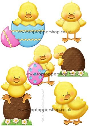 Easter Chicks Clipart Printed Sheet Kw17