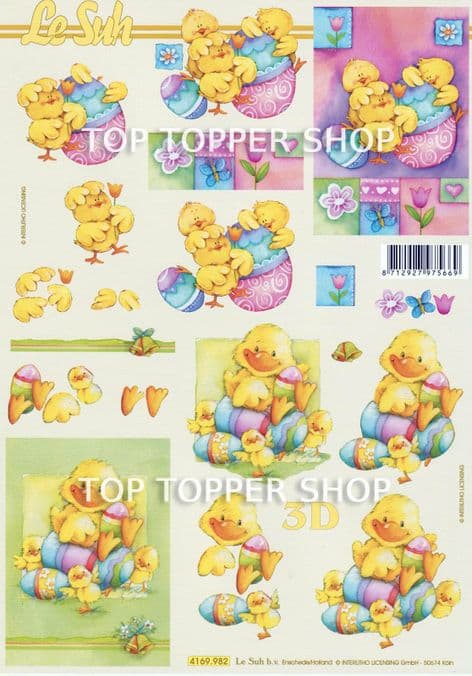 Easter Chicks & Eggs Le Suh Decoupage Sheet  Requires Cutting 4169982