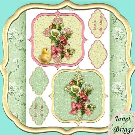 Easter & Sympathy Floral Toppers Printed Sheet 404vc