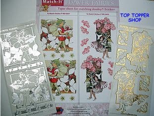 FLOWER FAIRIES PAPER 1 & GOLD MATCH-ITS PEEL OFF STICKERS
