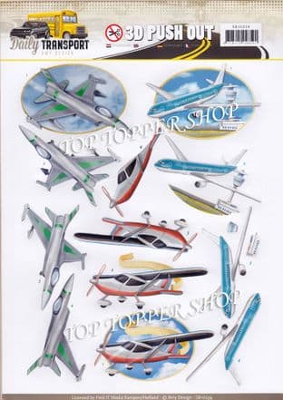 Flying High Daily Transport Die Cut Decoupage Sheet Amy Design Push Out SB10234