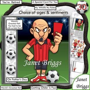 Football Foul Humorous 7.5 Decoupage Card Kit digital download