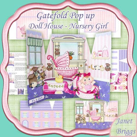 GATEFOLD POP UP - Doll House Baby Girl digital download 434AL