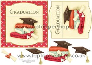 Graduation Books Topper & Decoupage Printed Sheet 504nw