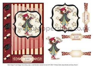 Graduation Girl Card Front And Topper Printed Sheet 501ss