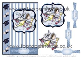Graduation Male Card Front And Decoupage Printed Sheet 511ss