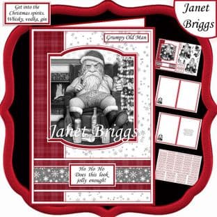 GRUMPY OLD MAN A5 Humorous Christmas Card Kit digital download