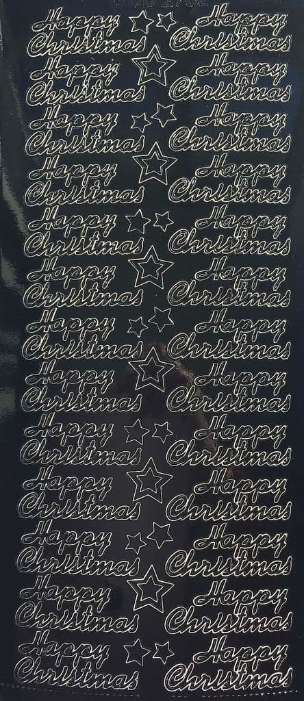 Happy Christmas Black Peel Off Stickers Doodey DD2702