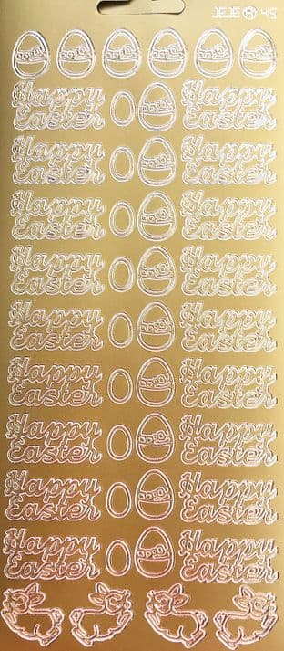 Happy Easter Gold Peel Off Stickers JeJe 45