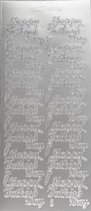 Happy Father's Day Silver Peel Off Stickers JeJe 1.1441