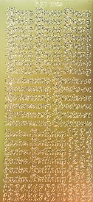 Happy Occasions Gold Peel Off Stickers Doodey 2380