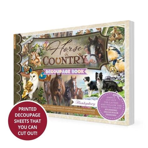 Horse & Country Hunkydory A5 Decoupage Book 72 pages Require Cutting