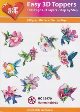 Humming Birds 10 Easy 3d Die Cut Decoupage Toppers Hearty Crafts HC12970