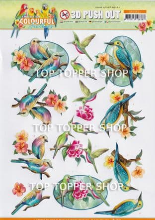 Hummingbirds Die Cut Decoupage Sheet Amy Design Push Out SB10621