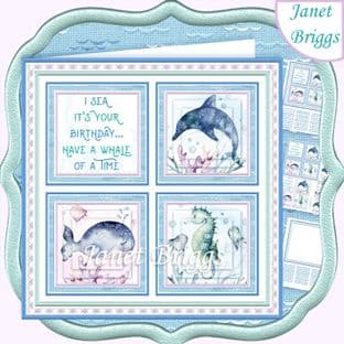 I SEA IT'S YOUR BIRTHDAY PYRAMAGE SQUARES 7.5 Quick Layer Card Kit digital download