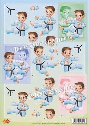 Karate Find It Media Decoupage Sheet  Requires Cutting CD10085