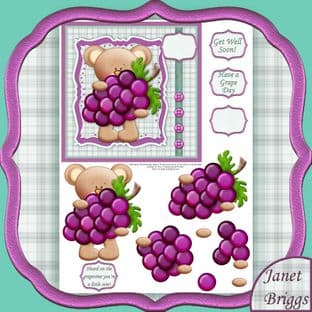 Get Well Grapes Decoupage Printed Sheet 459kw