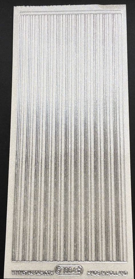 Line Borders Silver Transparent Glitter 4 Widths Starform Peel Off Stickers 1004