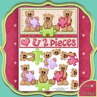 LOVE YOU 2 PIECES Card Front & Decoupage printed sheet 360