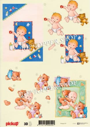 New baby & Bears Decoupage Sheet  Requires Cutting PickUp 031