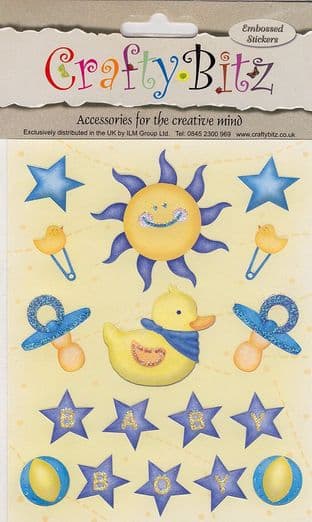 NEW BABY EMBELLISHMENTS - CRAFTY BITZ EMBOSSED STICKERS NDS588