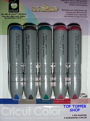 NEW CRICUT COLOR - SOPHISTICATED SET 5 INK CARTRIDGES / MARKERS