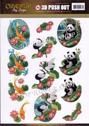 Oriental Animals Die Cut Decoupage Sheet Amy Design Push Out SB10250