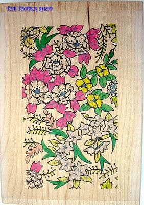 ORIENTAL BLOSSOM BACKGROUND RUBBER STAMP P1402P