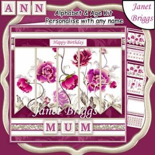 ORIENTAL FLORAL 7.5 Alphabet and Age Quick Card Kit digital download