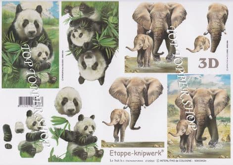Panda & Elephant Decoupage Sheet  Requires Cutting 4169.64
