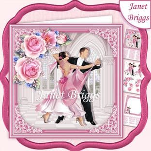 PINK STRICTLY COME DANCING 7.5 Decoupage Card Kit digital download