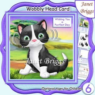 PURRFECT CAT WOBBLY HEAD Card Kit digital download