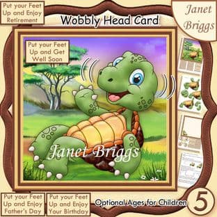 PUT YOUR FEET UP TORTOISE WOBBLY HEAD Card Kit digital download