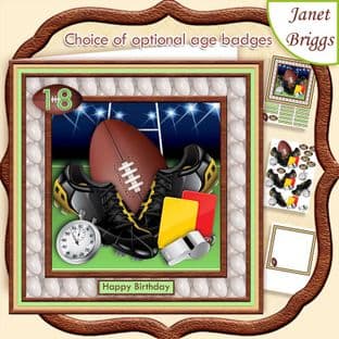 Rugby Equipment 7.5 Decoupage Card Kit digital download