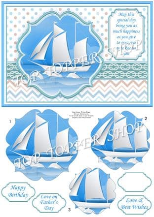 SAILING WITH DOLPHINS A5 Quick Pyramage Card  Kit digital download 924CBX