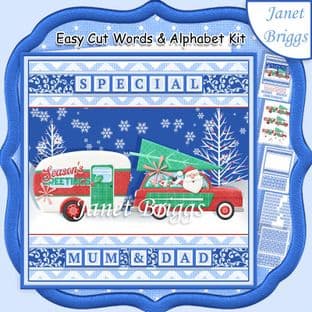SANTA CARAVAN Christmas Easy Cut Word Strips & Alphabet Card Kit digital download