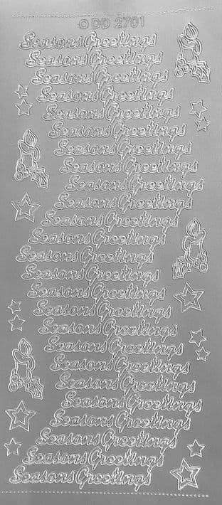 Season's Greetings Silver Peel Off Stickers Doodey DD2701