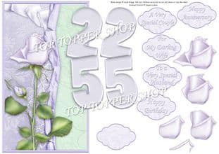 Silver Wedding Anniversary Or Birthday Over The Side Printed Sheet 425jw