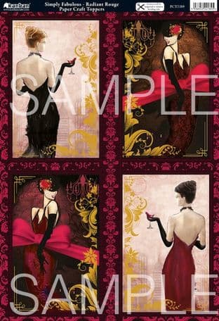 SIMPLY FABULOUS RADIANT ROUGE DIECUT CARD TOPPERS KANBAN 2189
