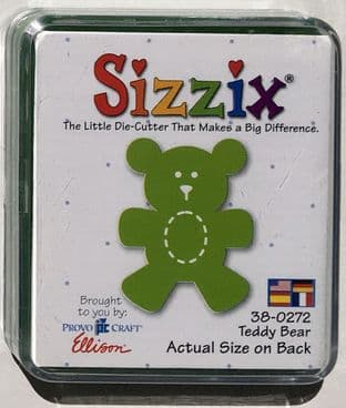 SIZZIX ORIGINAL GREEN CUTTING DIE TEDDY BEAR 38-0272