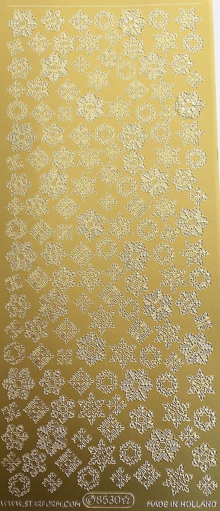 Small Gold Snowflakes Starform Peel Off Stickers 8530