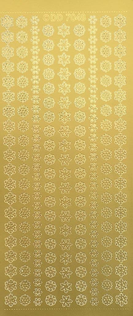 Small Snowflakes Gold Peel Off Stickers Doodey DD7048
