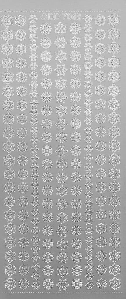 Small Snowflakes Silver Peel Off Stickers Doodey DD7048