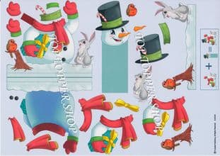 Snowman  Stand Up Card & Decoupage Sheet  Requires Cutting 526004