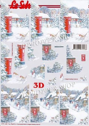 Snowy Christmas Scenes Le Suh Decoupage Sheet 777141 Requires Cutting