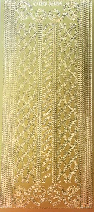 Solid Rope Borders Gold Peel Off Stickers  Doodey 6584