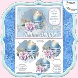 SYMPATHY CANDLE & VERSE A5 Card Topper & Pyramage digital download